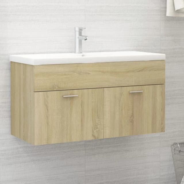 VIDAXL Sink Cabinet Sonoma Oak 90x38.5x46cm Engineered Wood Vidaxl 8720286219881