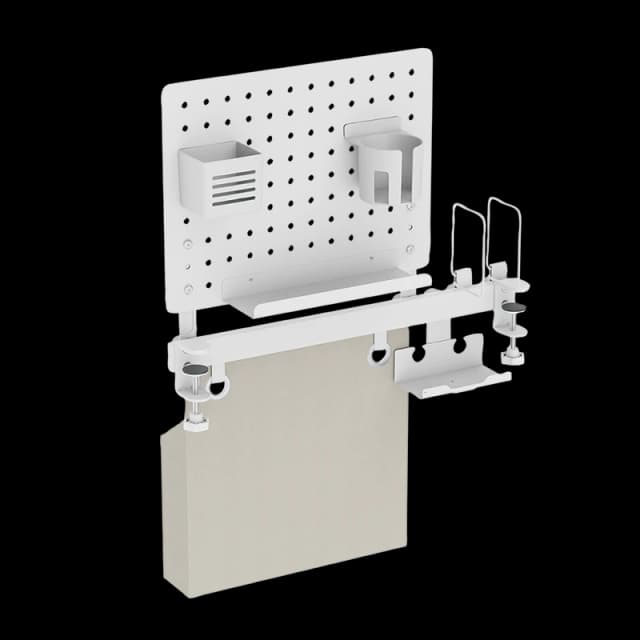 LogiLink Pegboard Office Rail Storage System. white