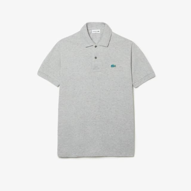 Lacoste Classic Fit Speckled Print Cotton Pique Polo Shirt - Grey Grey S