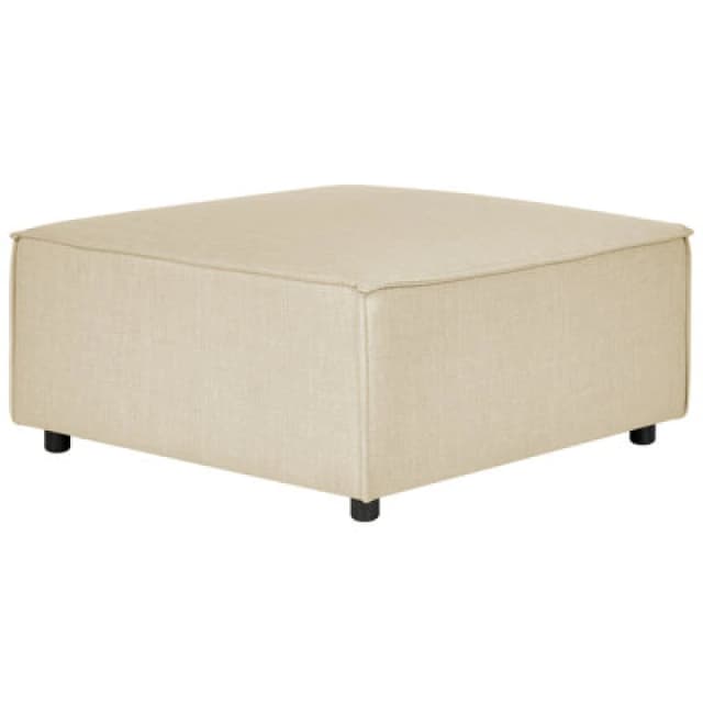 Beliani Ottoman Aprica Faux Linen Beige