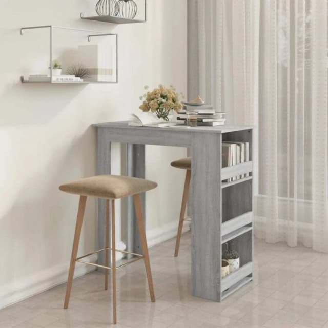 VIDAXL Vidaxl - Bar Table with Storage Rack Grey Sonoma 102x50x103.5cm Engineered Wood 8720286836514