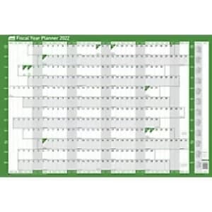 SASCO Mounted Fiscal Year Planner 2021, 2022 Landscape Green 91.5 x 61 cm