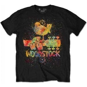Woodstock - Splatter Mens Large T-Shirt - Black