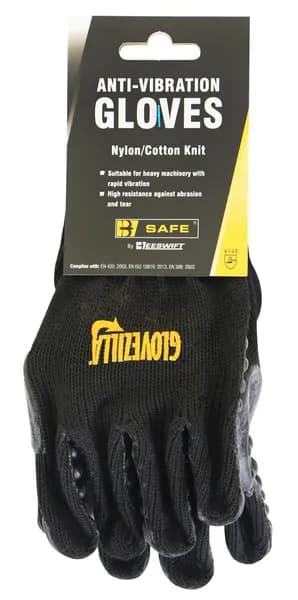 Beeswift Beeswift Glovezilla High Performance Anti-Vibration Gloves 1 Pair Black L BS054L