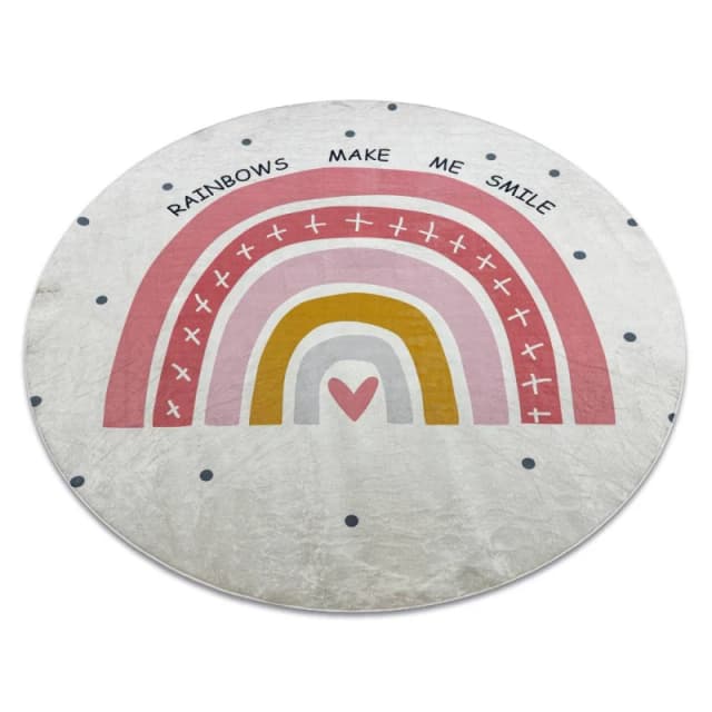 RugsX Bambino Rug in White Size: 120cm diameter White Unisex 120cm diameter