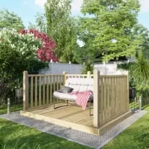 Power Timber Decking Kit Handrails on Three Sides - 1.8 x 2.4m