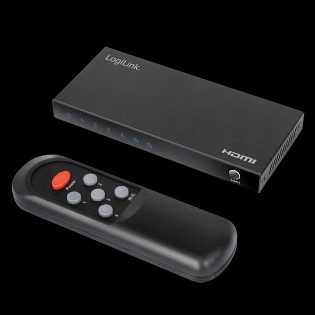 LogiLink HDMI switch. 4x1-Port. 4K/60 Hz. HDCP. HDR. CEC. RC