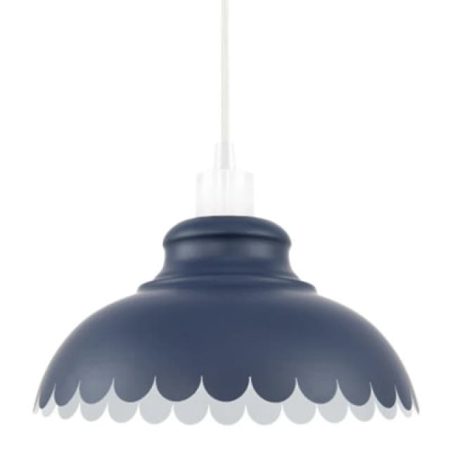 Happy Homewares Industrial And Modern Petal Design Navy Blue Metal Ceiling Pendant Light Shade