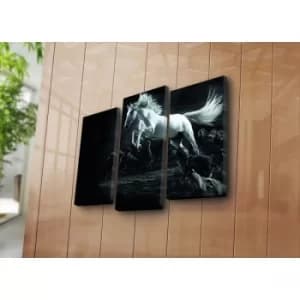 3NATPAT-27 Multicolor Decorative Canvas Painting (3 Pieces)