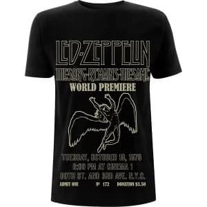 Led Zeppelin - TSRTS World Premier Mens Medium T-Shirt - Black