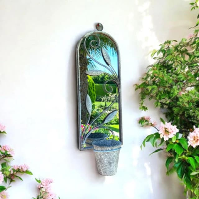 64Cm Wall Mirror With Single Planter