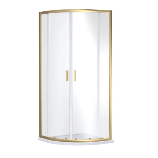 Balterley Quadrant Safety Glass Shower Enclosure Brushed Brass 6mm 900mm Metallics unisex