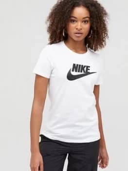 Nike Sportswear Essential SS Tee - White, Size S, Women