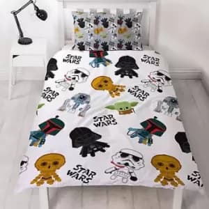 Star Wars Minis Reversible Duvet Set (Single) (White/Grey)