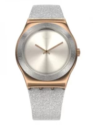 Swatch Ladies Holiday Irony Grey Sparkle Watch YLG145