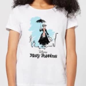 Mary Poppins Rooftop Landing Womens Christmas T-Shirt - White - 3XL