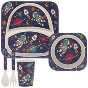 5 Piece Kiddies Bamboo Eating Set Spaceman Design By Lesser & Pavey