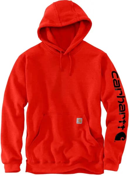 Carhartt Midweight Sleeve Logo Hoodie, red-beige, Size 2XL