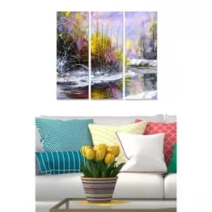 MDF1174676 Multicolor Decorative MDF Painting (3 Pieces)