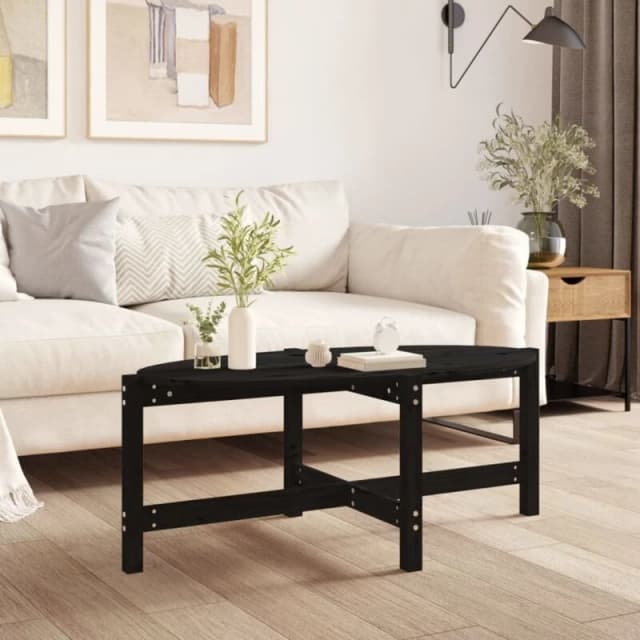 Vidaxl Coffee Table Black 118X63X45cm Solid Wood Pine, Black 822321