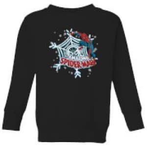 Marvel The Amazing Spider-Man Snowflake Web Kids Christmas Sweatshirt - Black - 11-12 Years