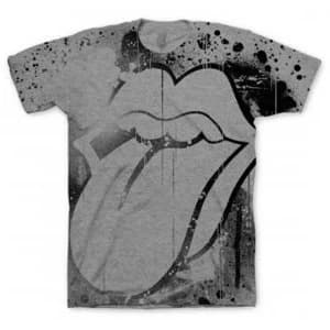 The Rolling Stones - Mono Tongue Unisex Large T-Shirt - Sublimated,White