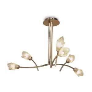 Pietra Pendant 3 Arm 6 Light G9, Antique Brass