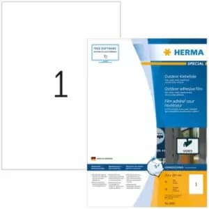 Weatherproof Outdoor Film Labels A4 210x297mm 50 Sheets White HERMA