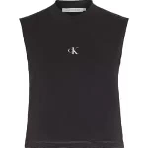Calvin Klein Jeans Sleeveless Mock Vest - Black