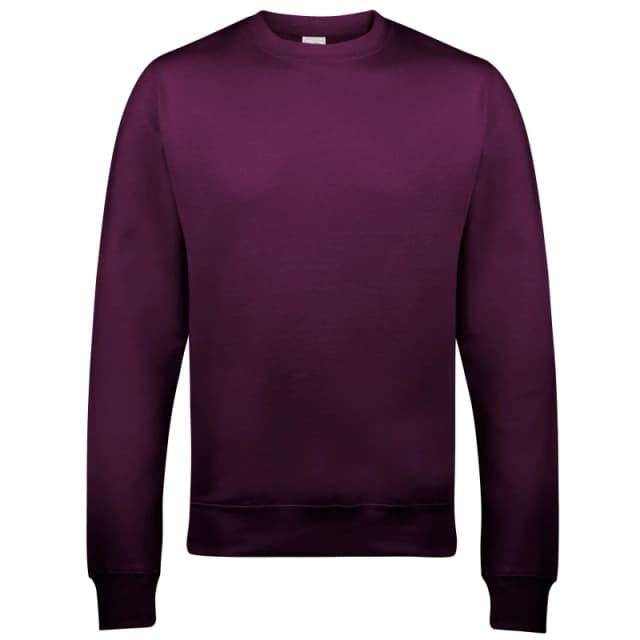 AWDis AWDis Just Hoods Crew Neck Plain Sweatshirt (280 GSM) in Plum Size: X-Small Plum XS Unisex 5055805499271