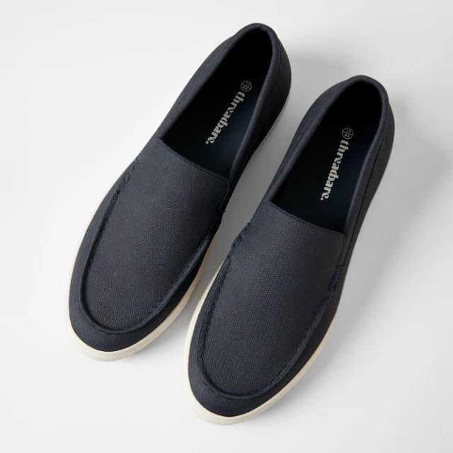 Threadbare Textured Slip On Loafers Navy male 7