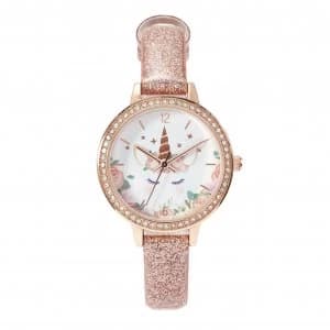 Tikkers Rose Gold Polyurethane Strap Watch