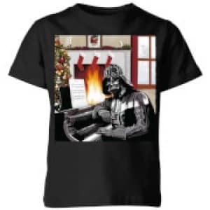 Star Wars Darth Vader Piano Player Kids Christmas T-Shirt - Black - 11-12 Years