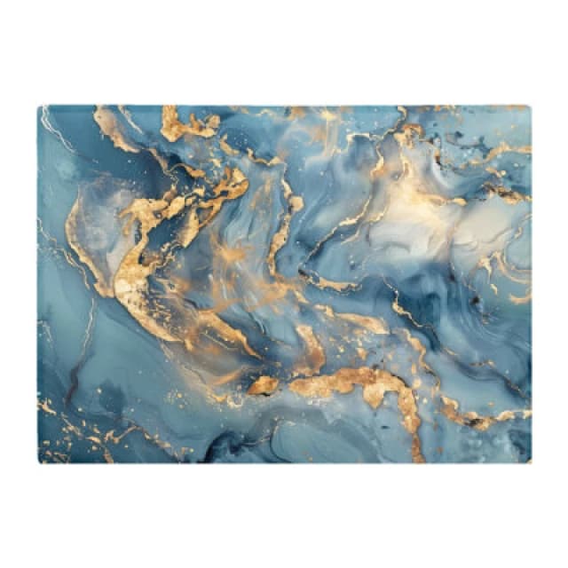 Warren Reed Designer Azure And Gold Marble Effect Chopping Board