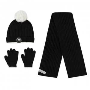 SoulCal 3 Piece Hat Set Junior - Black/Cream