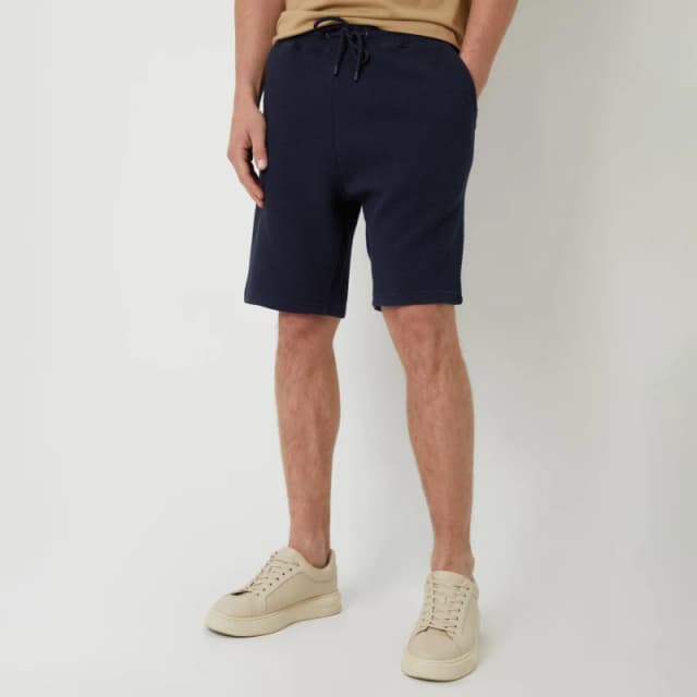Threadbare 'Jewel' Waffle Textured Sweat Shorts Navy