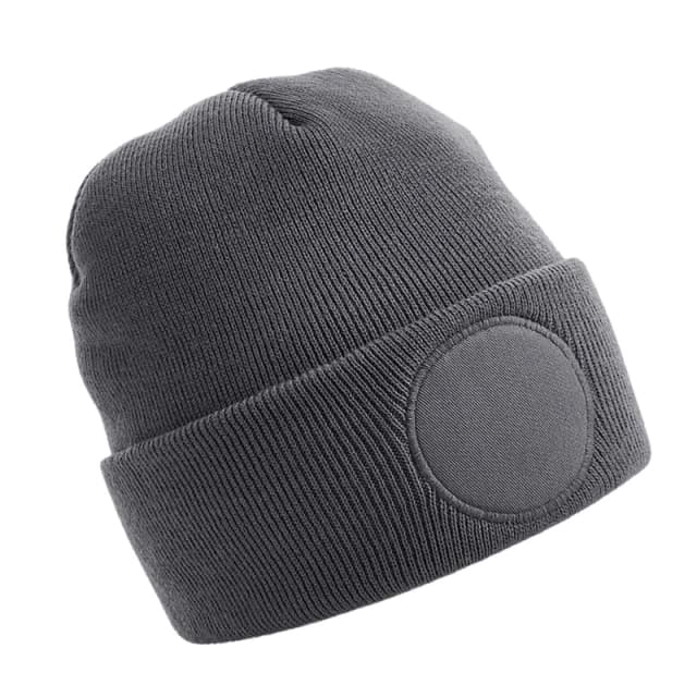 Beechfield Beechfield Men Circular Patch Beanie in Mid Grey Mid Grey One Size Male 5059444613227