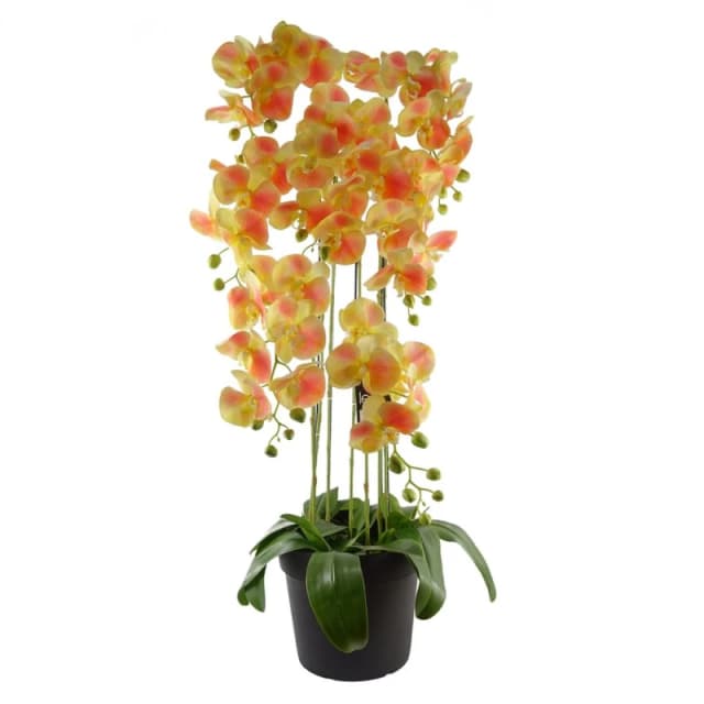 Leaf Large Yellow Artificial Orchid Plant Artifcial 41 REAL TOUCH flowers Botanik Green