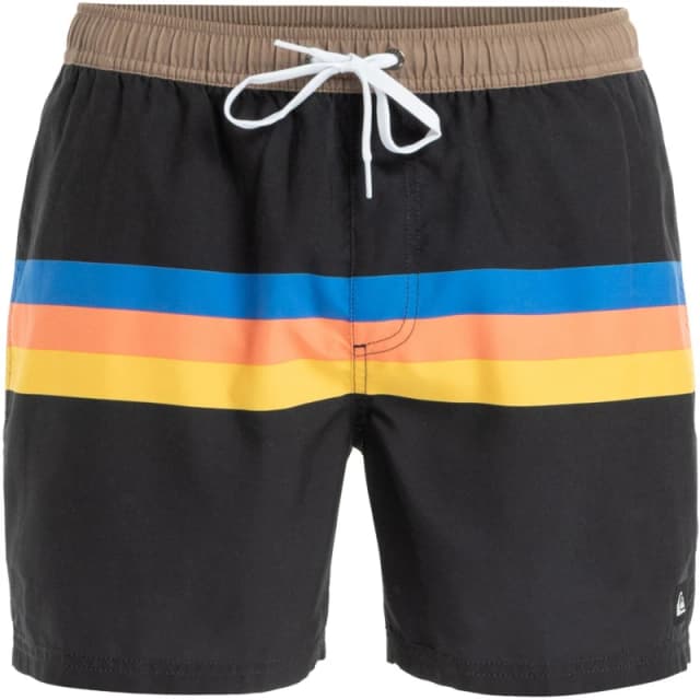 Quiksilver Mens Quik Volley Swim Shorts Black Strip male Large