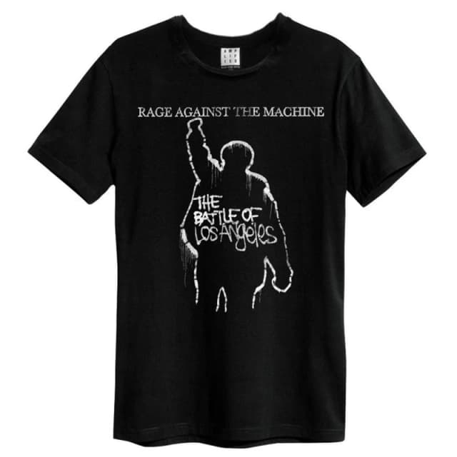 Amplified Amplified Men Battle Of LA Rage Against the Machine T-Shirt in Charcoal Size: 3X-Large Charcoal XXXL Male 5063703714570
