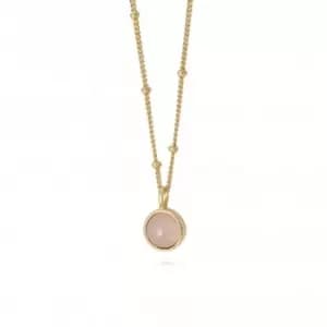 Rose Quartz Healing Stone 18ct Gold Plate Necklace HN1005_GP