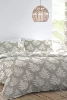 'Fearne' Woven Jacquard Interlocking Leaves Design Duvet Cover Set