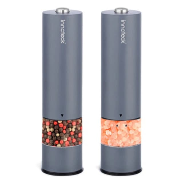 Innoteck Essentials Stainless Steel Electric Salt & Pepper Mill Set - Grey