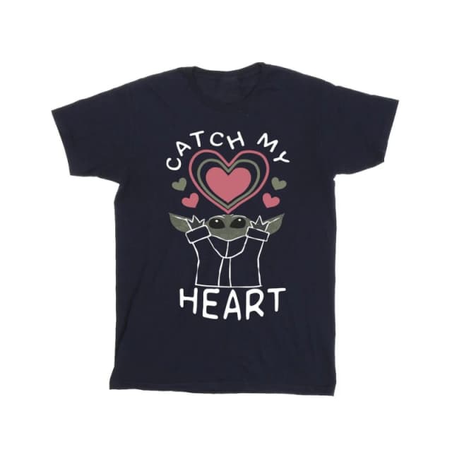 Star Wars Star Wars Men Catch My Heart Cotton T-Shirt in Navy Size: Small Navy S Male 5063376348188