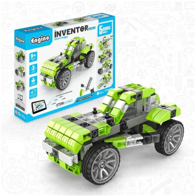Engino Inventor Mechanics Beach Buggy w 5 Models Bright Green unisex