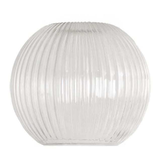 Valuelights Maddison Clear Ribbed Glass Globe Easy Fit Lamp Shade (D)20Cm