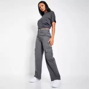 I Saw It First Pocket Cargo Jean - Grey