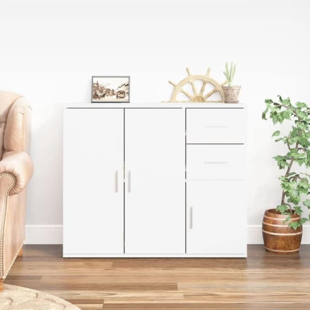 VIDAXL Sideboard White 91x29.5x75cm Engineered Wood Vidaxl 8720845736200
