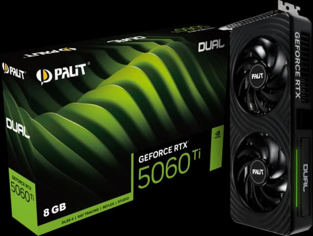 Palit GeForce RTX 5060 Ti DUAL OC 8GB GDDR7 Graphics Card - NE7506TT19P1-GB2062D
