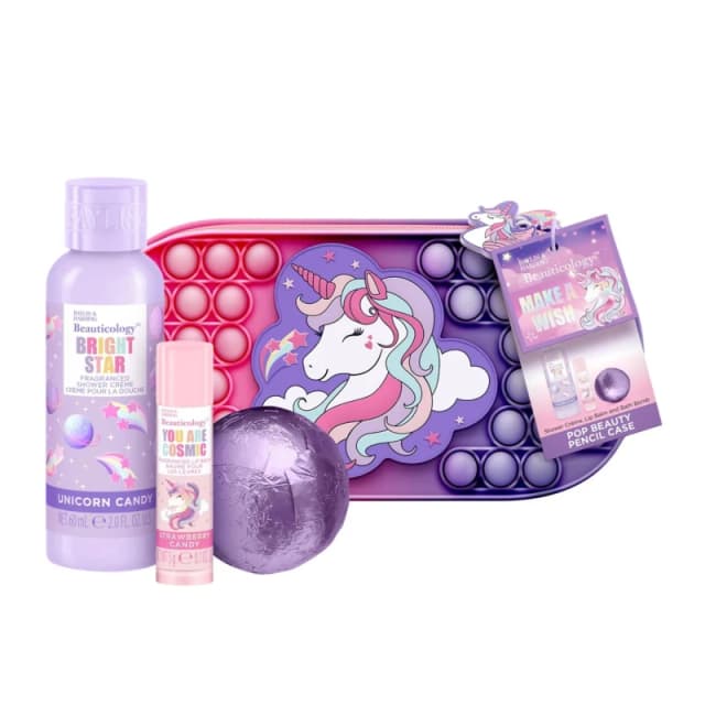 Baylis & Harding Baylis & Harding Beauticology Cosmic Unicorn Pop Beauty Pencil Case Gift Set in Clear Clear One Size Unisex 0017854122536